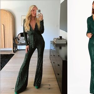 Martina wrap green jumpsuit